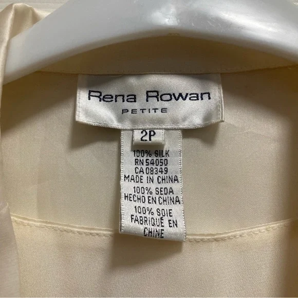 Vintage 100% Silk Embroidered Cream Blazer and Tank Set - Rena Rowan 4P - Picture 6 of 14